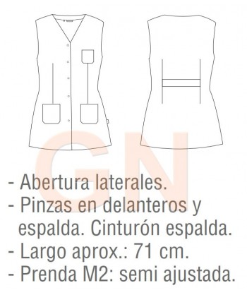 Bata vichy sin mangas para limpiezas