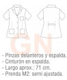 Casaca vichy de manga corta para limpieza -Mujer-