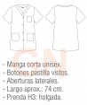 Casaca de señoras de manga corta con cuello pico y botones