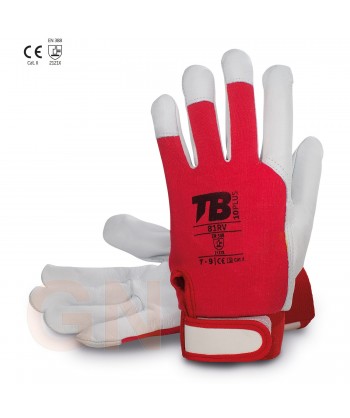 Guantes de piel cabra con dorso textil