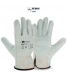 Guantes de piel vacuno de color gris tipo conductor