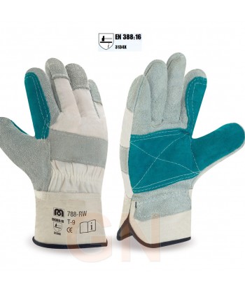 Guantes americanos de serraje y lona