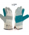 Guantes americanos de serraje y lona