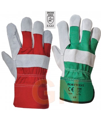 Guantes americanos de serraje y manguitos de lonaa