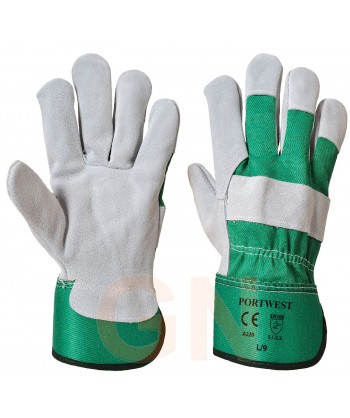 Guantes americanos de serraje y manguitos de lona