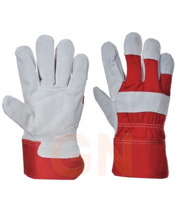 Guantes americanos de serraje y manguitos de lona