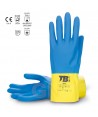 Guantes largos de látex bicolor para uso doméstico y productos químicos