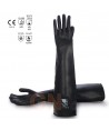 Guantes largos de látex negro para uso en industria química (60 cm)