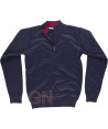 Jersey fino de media cremallera color azul marino