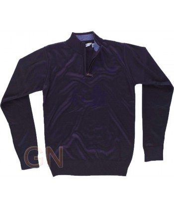 Jersey fino de media cremallera color negro