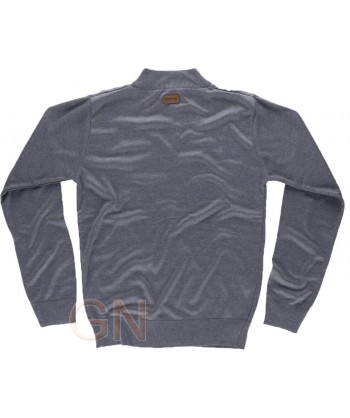 Jersey fino de media cremallera color gris