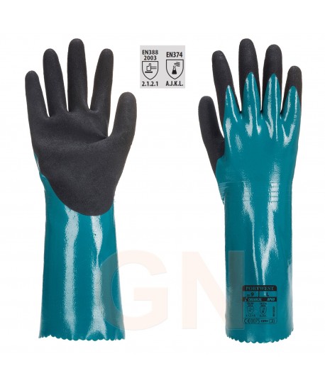 Guantes de nitrilo color verde para productos químicos