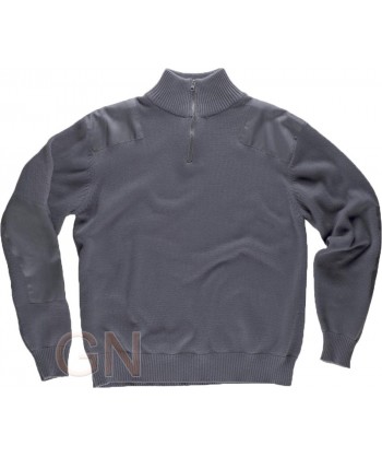 Jersey de media cremallera con refuerzos color gris
