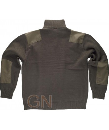 Jersey de media cremallera con refuerzos color kaki