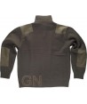 Jersey de media cremallera con refuerzos color kaki