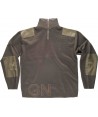 Jersey de media cremallera con refuerzos color kaki