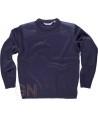 Jersey de cuello redondo con refuerzos en codos color azul marino