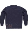 Jersey de cuello redondo con refuerzos en codos color azul marino