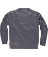 Jersey de cuello redondo con refuerzos en codos color gris