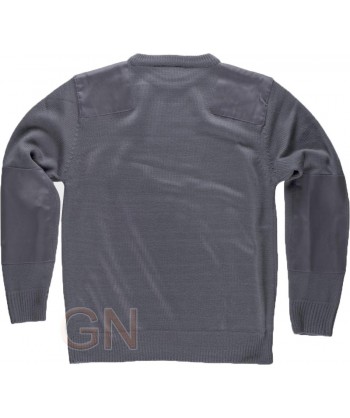 Jersey de cuello redondo con refuerzos en codos color gris