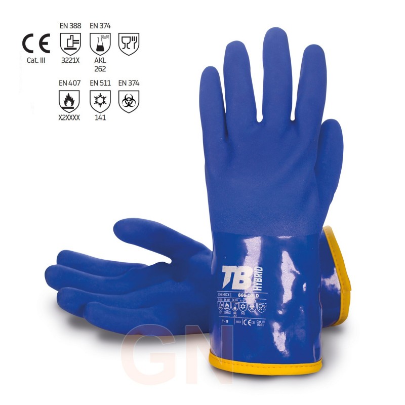 Guante de PVC con forro interno