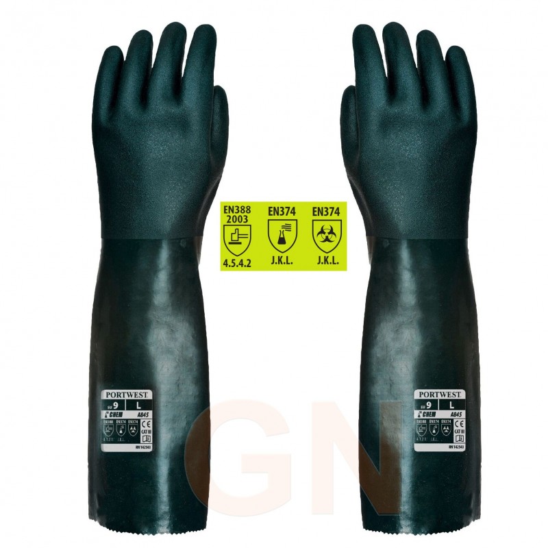 Guante  de doble capa de PVC para productos químicos