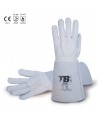 Guantes de piel flor y manguito de serraje