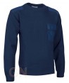 Jersey de cuello redondo con refuerzos en codos y hombros color azul marino
