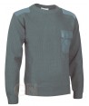 Jersey de cuello redondo con refuerzos en codos y hombros color gris