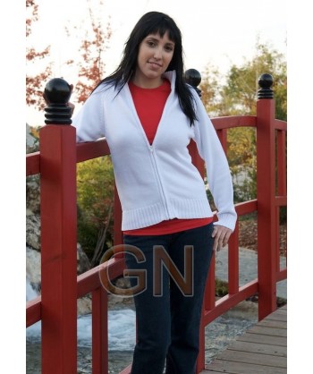 Chaqueta de punto grueso con cremallera para mujer
