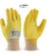 Guante de nitrilo pesado amarillo con dorso fresco y puño elástico