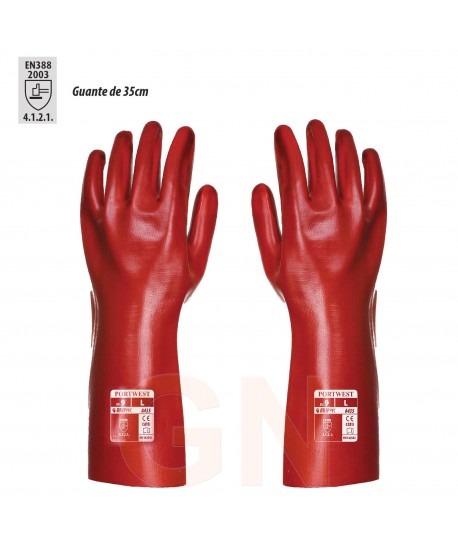 Guante de PVC todo cubierto con manguito de 35 cm