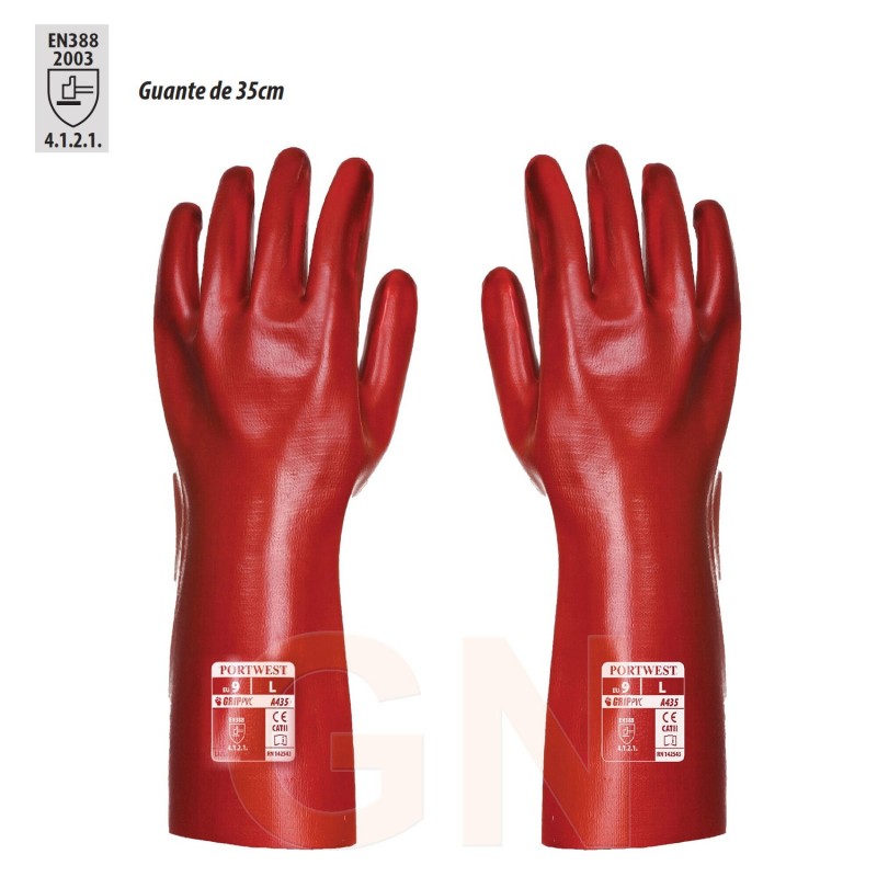 Guante de PVC todo cubierto con manguito de 45 cm