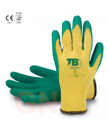 Guantes de látex rugoso con soporte de punto y puño elástico