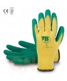 Guantes de látex rugoso con soporte de punto y puño elástico