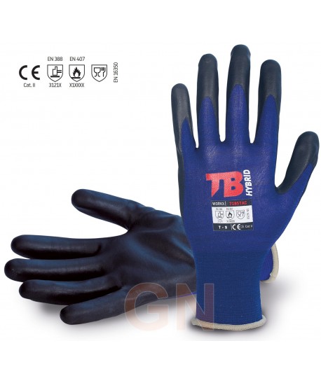 Guantes antiestáticos de nailon y poliuretano