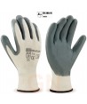 Guantes de nailon blanco y poliuretano gris