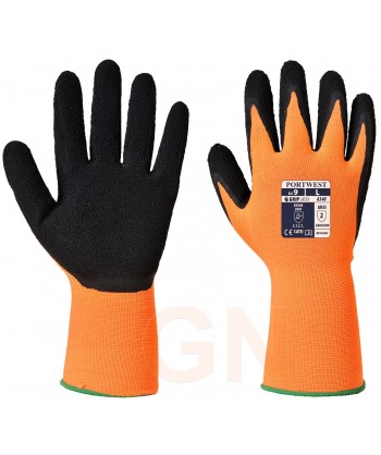 Guantes de látex rugoso con soporte de poliéster y puño elástico