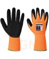 Guantes de látex rugoso con soporte de poliéster y puño elástico