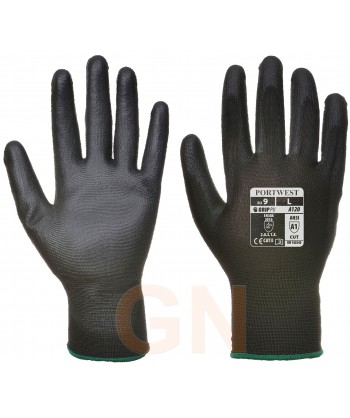 Guantes finos de nailon y poliuretano color negros