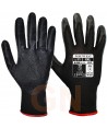 Guante fino de nylon, poliéster mejorado y nitrilo negro/negro