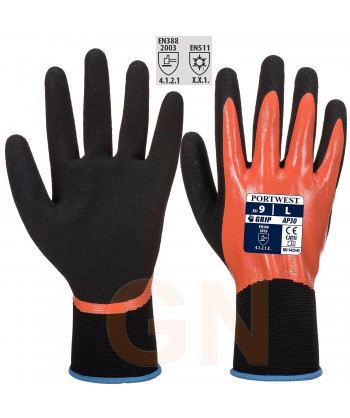 Guante grip impermeable de nylon/nitrilo