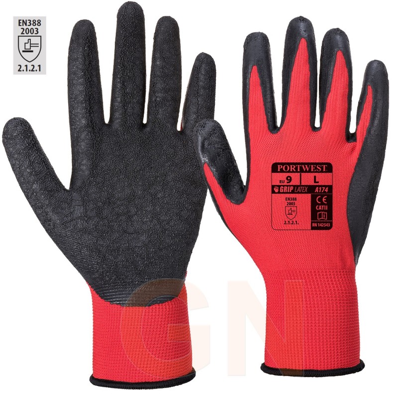 Guantes grip de nylon y látex