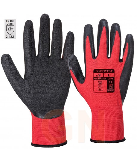 Guantes grip de nylon y látex