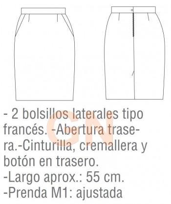 Falda económica con bolsillos, corta y ajustada