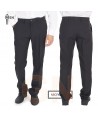 Pantalón de caballero de microfibra, recto de vestir con pinzas