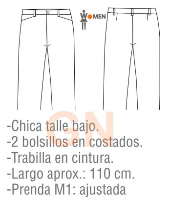 Pantalón ajustado, bielástico sin bolsillos para mujer