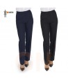 Pantalón de microfibra, talle alto sin bolsillos para mujer