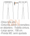 Pantalón de microfibra sin bolsillos para camarera