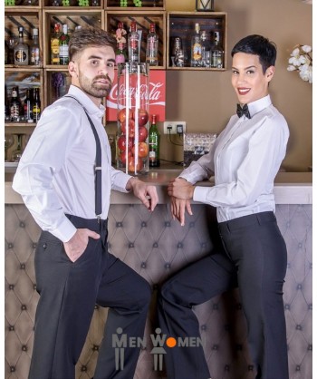 Pantalón fino con pinzas para hombre